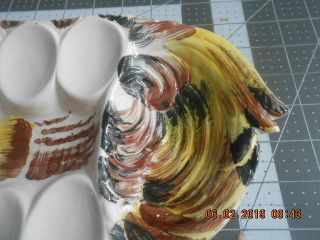 VINTAGE Italy Hand Painted Chicken Deviled Egg Appetizer Platter Dish Ceramic 3