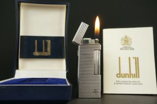 Dunhill Rollagas Lighter Serviced O - Rings W/box Vintage J93