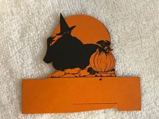 1920s Whitney Placecard Spooky Witch Jol Vintage Halloween 3 "