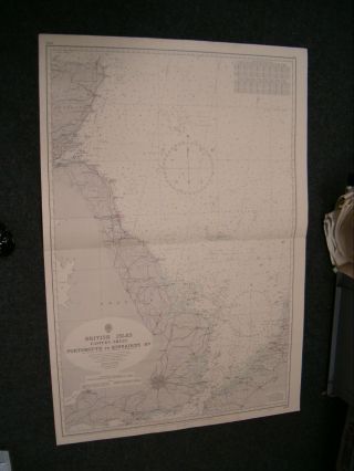Vintage Admiralty Chart 2013 Portsmouth To Kinnairds Head 1960 Edn