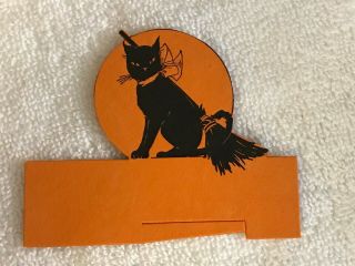 1920s Whitney Placecard Black Cat Vintage Halloween 3 "