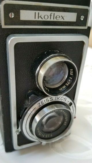 Vintage ZEISS IKON IKOFLEX TWIN LENS CAMERA with CASE,  1:3.  5/75mm Lens 3