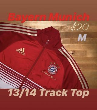 Adidas Bayern Munich Track Jacket Coat Zip - Up Warm - Up Football Soccer Size M