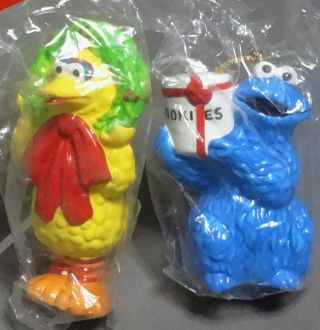 Vtg Sesame Street Gorham Christmas Ornaments Big Bird Cookie Monster Ceramic 2
