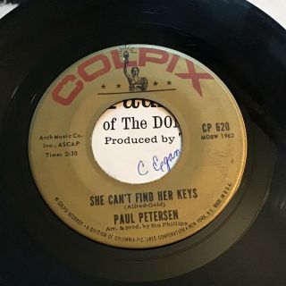45 RPM Paul Petersen COLPIX She Can ' t Find Her Keys w/ PS VG 3