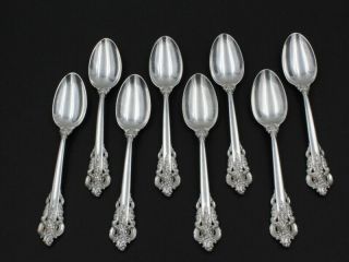 Wallace - Grand Baroque Sterling Silver Set Of 8 Place Teaspoons 6.  25 " Nr 7024