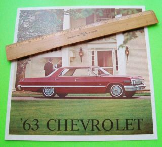 1963 Chevrolet Big Dlx Color Brochure 16 - Pgs Bel Air Impala Ss Convertible Wagon
