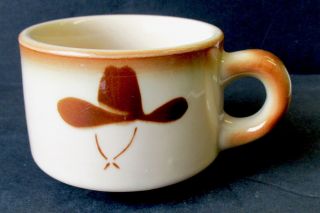 Vintage Jackson China Restaurant Ware Coffee Cup Cowboy Hat Pistols Kalberer