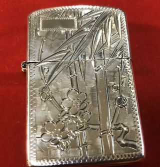 Vintage Sterling Silver 3 Bbl Hinge With Nickel Silver Zippo Pat 2032695 Insert