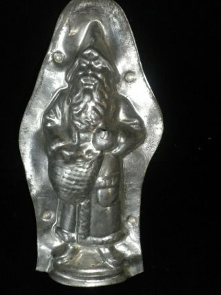 Professional,  Vintage Metal Chocolate Mold,  Old Fashioned Santa Claus.