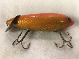 Heddon Dowagiac Crab Wiggler Wooden Fishing Lure W/glass Eyes