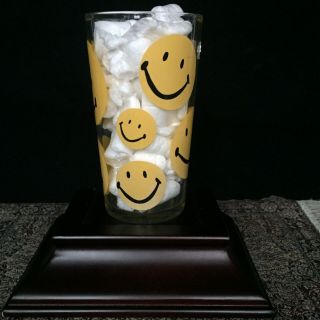 Vintage Yellow Smiley Face Collectible Drinking Glass