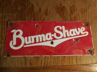 Burma Shave Porcelain Metal Sign Vintage Barber Shop Old Razor Hair Beard Cream