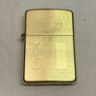 Zippo 1955 Solid Brass Scroll Design Lighter
