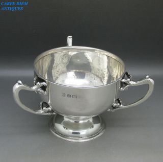 Antique Good Solid Sterling Silver 3 Handled Loving Cup 208g Birmingham 1910