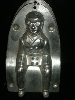Professional,  Vintage Metal Chocolate Mold,  Motorcycle Rider.