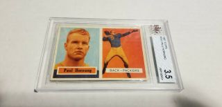 1957 Topps 151 Paul Hornung Packers Rc Rookie Hof Bvg 3.  5,  8 Centering Regrade?
