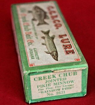 Vintage CCB Co Garrett IN Chub Pikie Fishing Lure 2631 w/ Box EXCEL 3