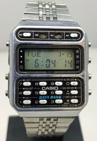 Vintage Casio 246 Ca - 401 Calculator Data Bank Digital Watch