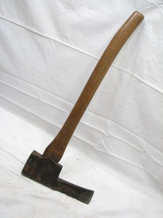 Antique Blacksmith Hand Forged Post Hole Axe Tool Mortise Ax Brady Mt Joy
