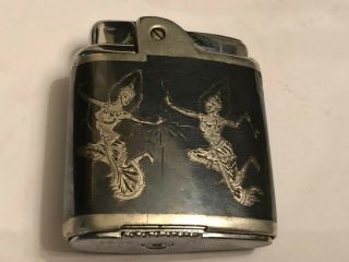 Vintage Rare Ronson Siam Sterling Silver Made In England Lighter
