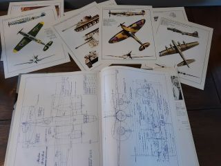 7pc Set Vintage Wwii Fighter Planes Tanks Carriers Poster Art Prints Book Read
