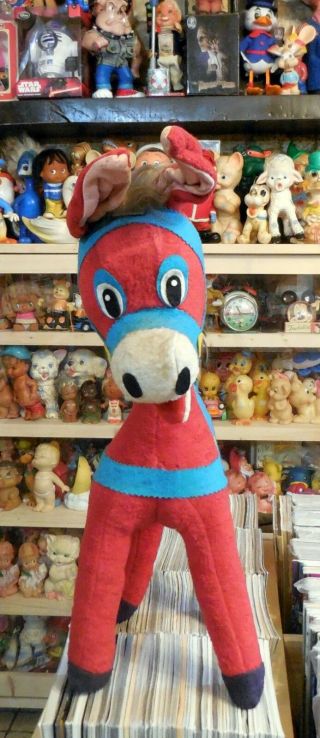 Vintage Toy Doll Large Stuffed Felt Lenci Donkey Burro 19 " 1960s
