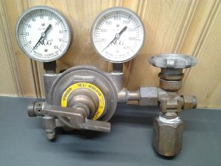 Vintage Ncg National Cylinder Gas Hydrogen Regulator 5867 With Tank Valve