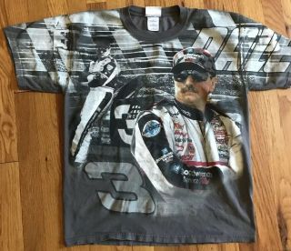 Vintage Dale Earnhardt All Over Print T Shirt M Nascar Chase Authentic Racing