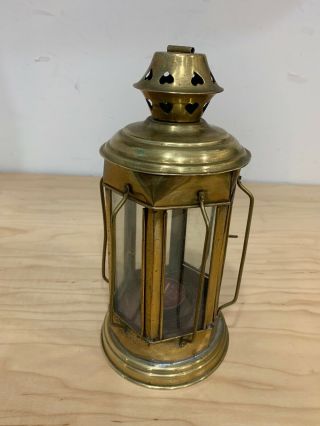 Vintage Solid Brass Ships Lantern Tea Light Candle Holder 9.  5  India