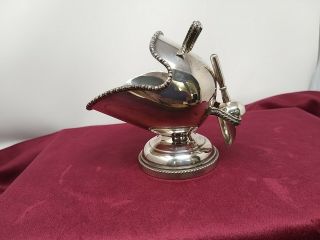Pretty Vintage Hand Engraved Silver Plated Sugar Bowl Coal Scuttle Shape,  Scoop