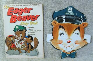 Vintage Cities Service Eager Beaver 1959 Comic Book And Mask