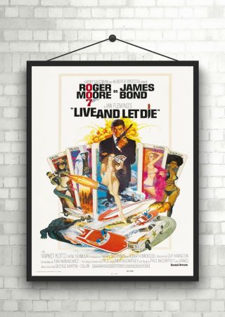 James Bond Live And Let Die Vintage Movie Poster Art Print A0 A1 A2 A3 A4 Maxi