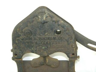 Antique Cast Iron TOBACCO Cutter Advertising John A.  Tolman Co.  grocers Chicago 2