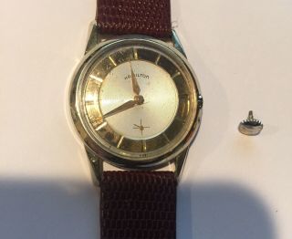Vintage Rare Hamilton Pie Pan Dial Cal.  673 10k Rgp Bezel Watch Parts