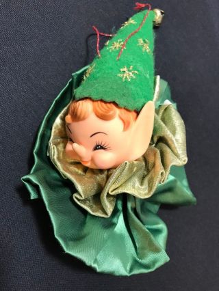 Vintage Zims Smiling Happy Elf Face Christmas Ornament Rare