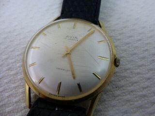 Vintage Avia Gold Plated Watch 17 Jewels Swiss Incabloc.  For Spares/repairs