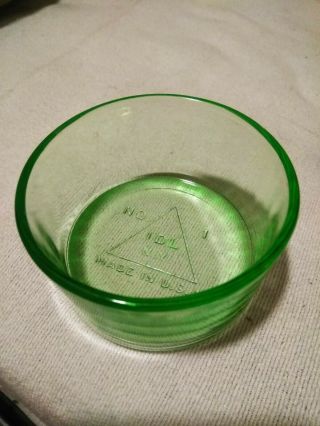 Stamp Moistener Antique Vaseline Uranium Glass Made In U.  S.  A.  No.  1 Idl N.  Y.