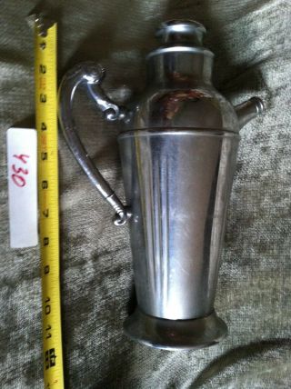 Vtg Chrome Plated Tea Coffee Pot Cocktail Pitcher/shaker With Screw On Spout Cap