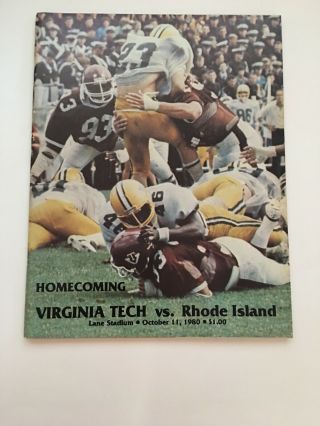 Virginia Tech Vs Rhode Island Football Program Homecoming Oct 11th 1980