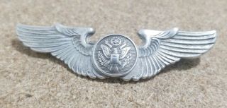 Rare Vintage Wwii Us Army Air Corps Sterling Silver Pilot Wings Pin Insignia