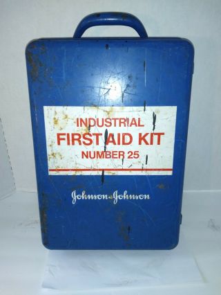 Vintage Johnson & Johnson Industrial First Aid Kit 25.  Man Cave Mini Bar??