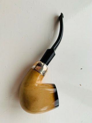 1970s Peterson African Block Meerschaum 307 System Silver Mounted Estate Pipe 2