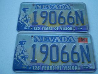 Nevada 125 Years Of Vision 1864 - 1889 License Plate Pair