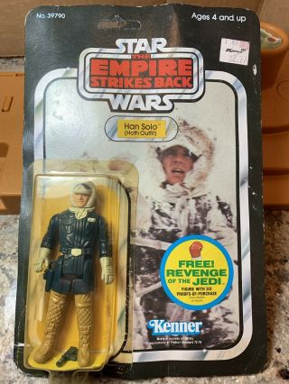 Vintage Kenner Star Wars Esb 48 Cardback Han Solo Hoth Resealed