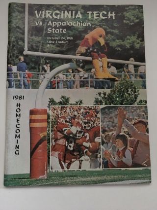Virginia Tech Vs Applachian State Football Program October 24 1981