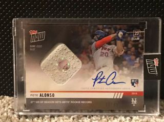 2019 Topps Now Pete Alonso Game Base Relic Auto ’d 48/99 Rookie 422a