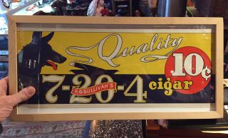 Vintage Rg Sullivans Quality Cigar Ad 7 - 20 - 4 Paper Framed Colorful Reds Yellow