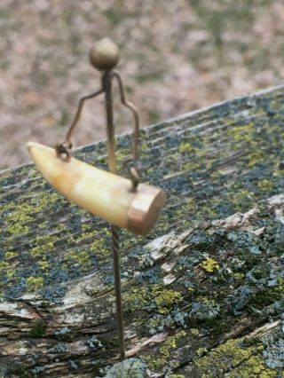 Antique Dangling Animal Tooth Stick Pin