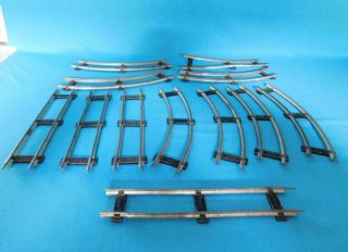 Vintage Marx Tin Litho O Scale Train Track 12 Sections.  8 Curved & 4 Straight